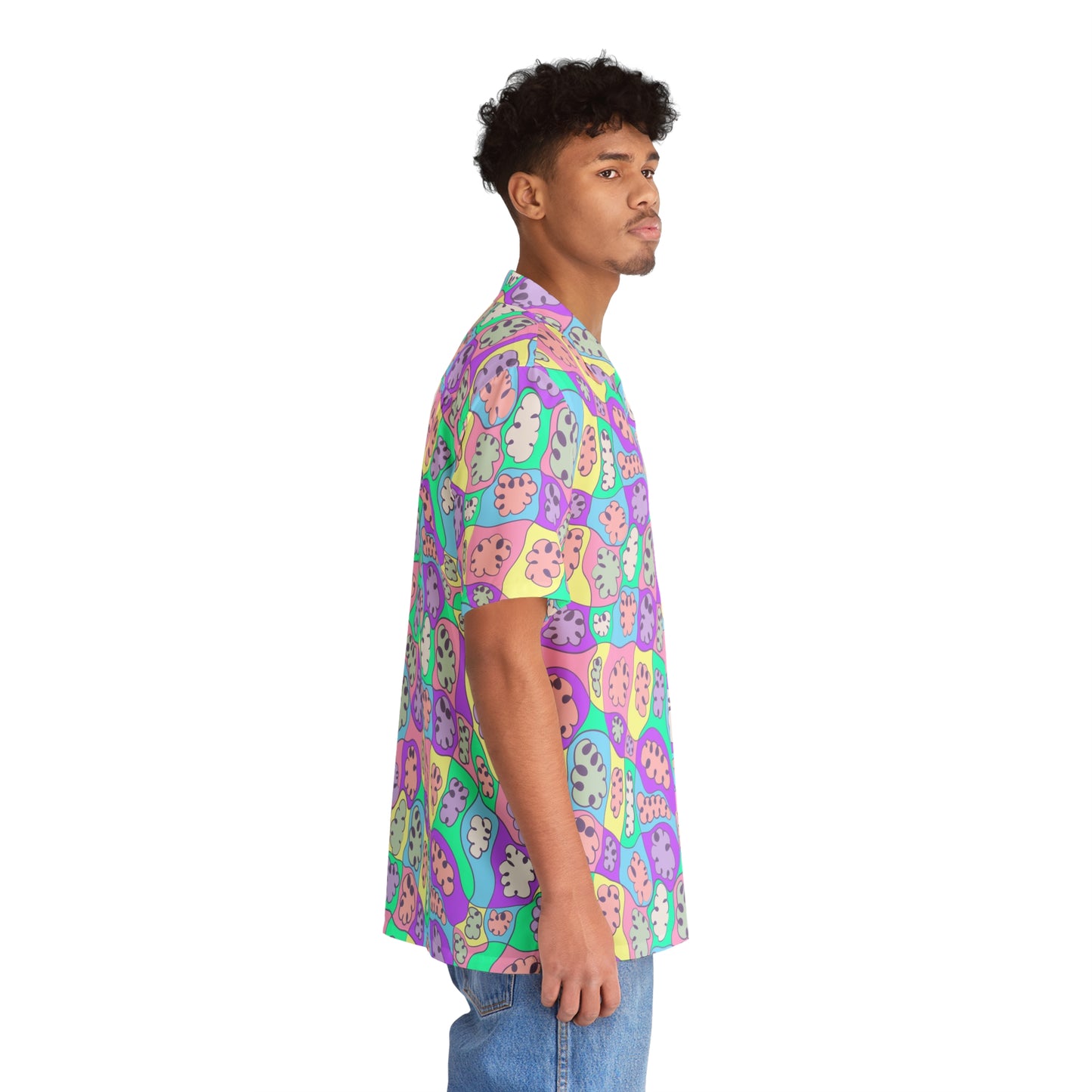 Men's Hawaiian Shirt Tiny Puzzle Pattern