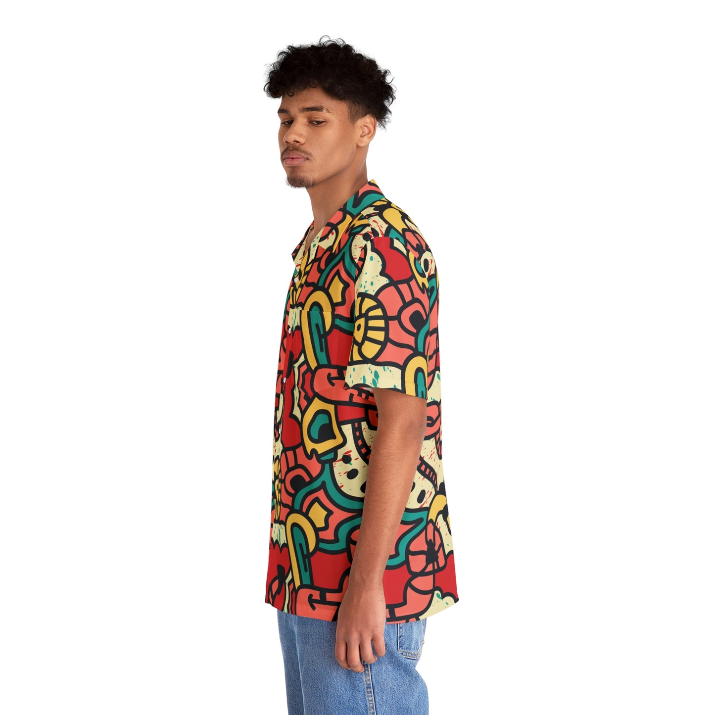 Men's Hawaiian Shirt Bohemian Vibe Red Pattern