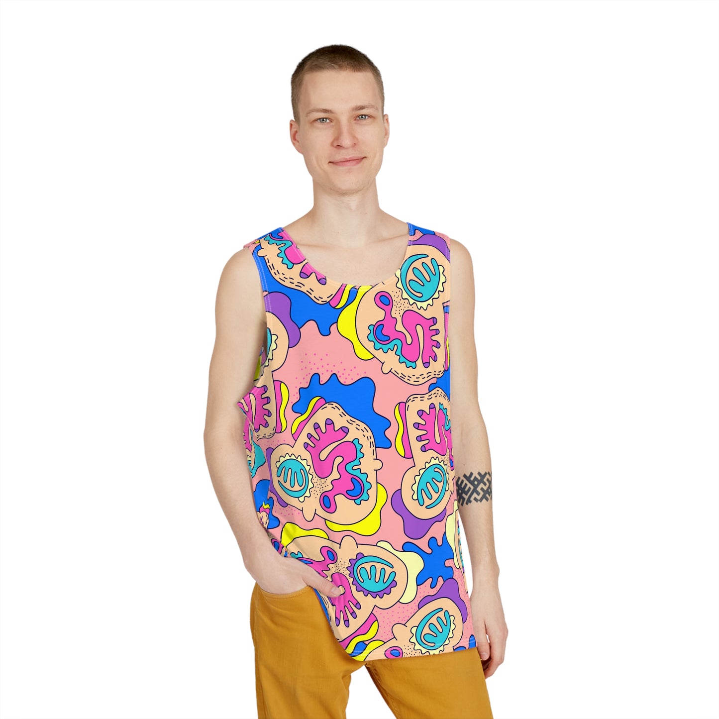 Men's Tank Top - Manuoka Pink Pattern