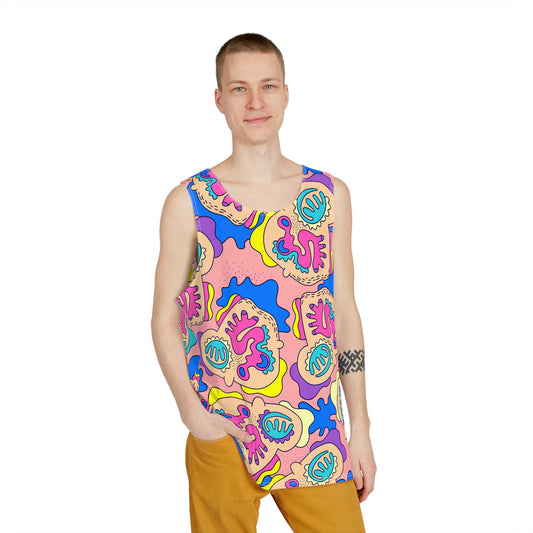 Men's Tank Top - Manuoka Pink Pattern