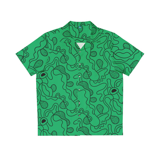 Men's Hawaiian Shirt Green Fish Eye Pattern
