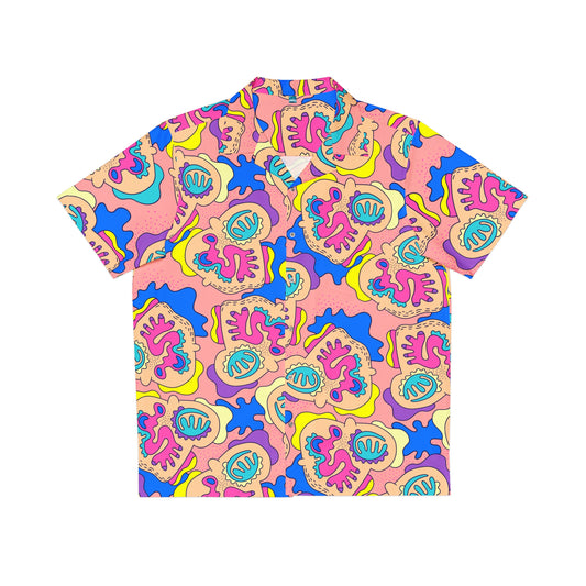 Men's Hawaiian Shirt Manuoka Pink Pattern