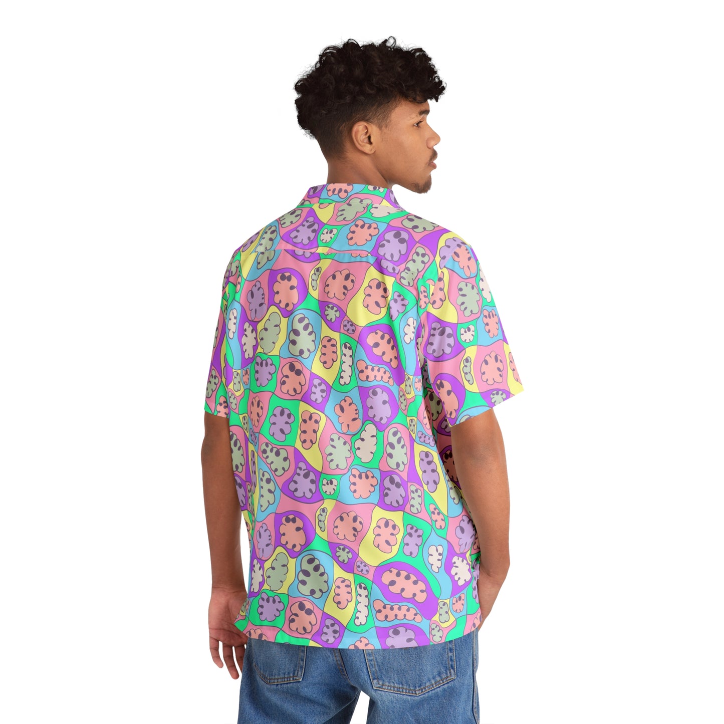 Men's Hawaiian Shirt Tiny Puzzle Pattern
