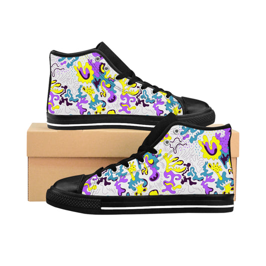 Men's Classic Sneakers - Charming Floral Pattern