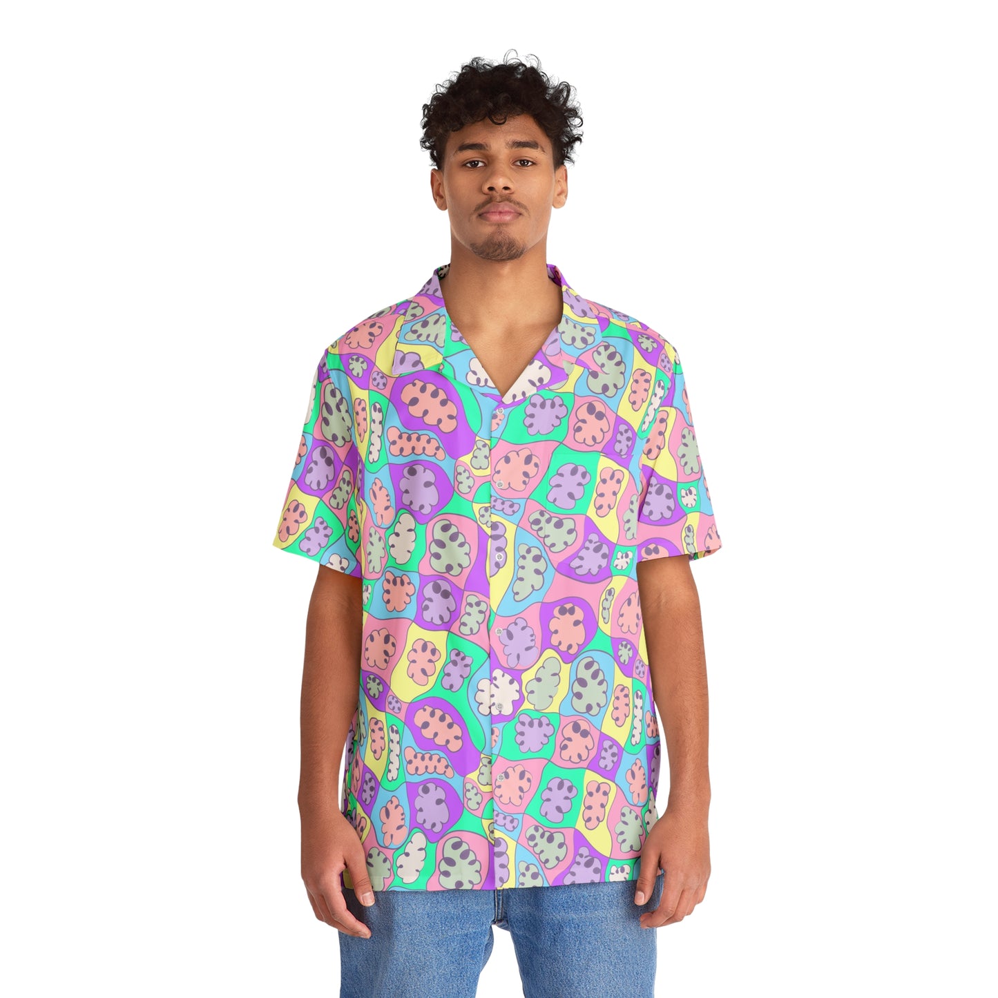 Men's Hawaiian Shirt Tiny Puzzle Pattern