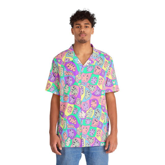 Men's Hawaiian Shirt Tiny Puzzle Pattern