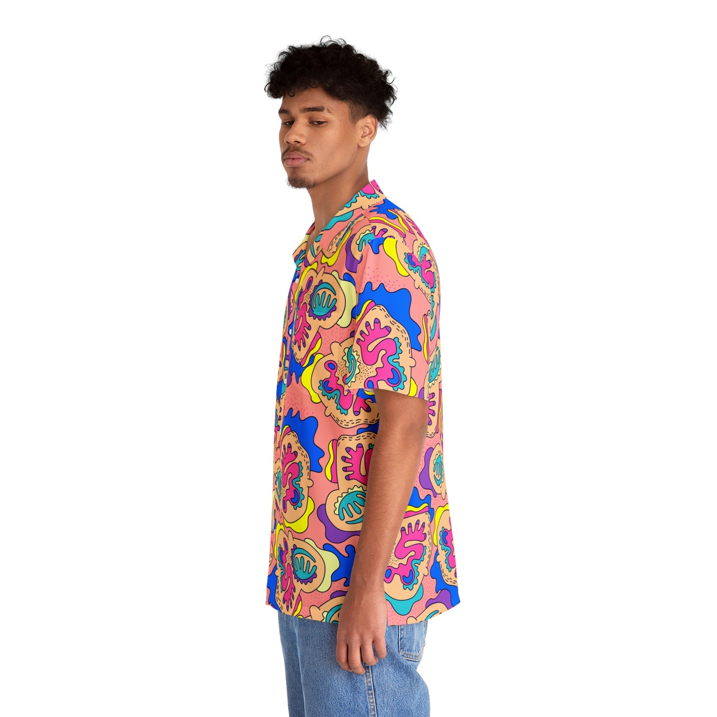 Men's Hawaiian Shirt Manuoka Pink Pattern