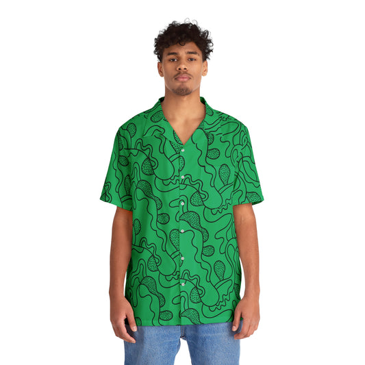 Men's Hawaiian Shirt Green Fish Eye Pattern