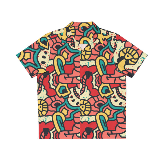 Men's Hawaiian Shirt Bohemian Vibe Red Pattern
