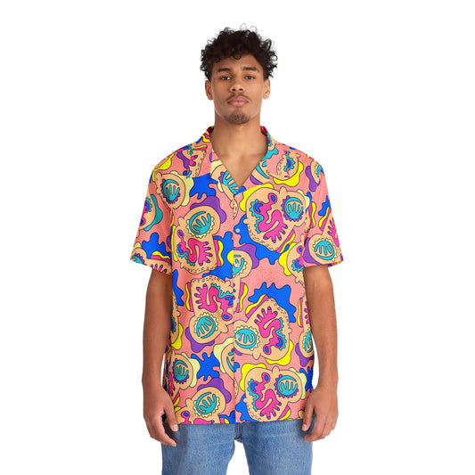 Men's Hawaiian Shirt Manuoka Pink Pattern