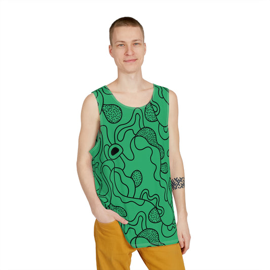 Men's Tank Top - Green Fish Eye Pattern